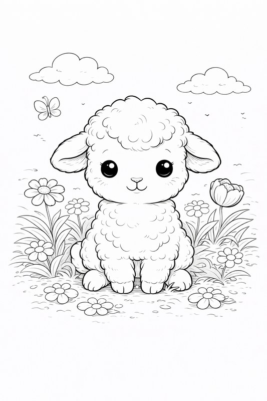 Ausmalvorlage Kuh mit Ostereiern